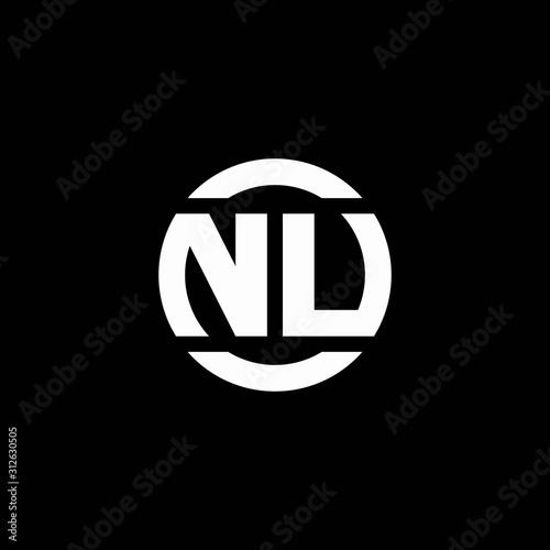 NU logo monogram isolated on circle element design template