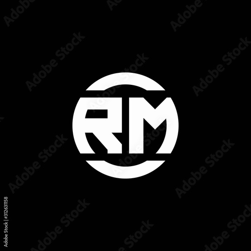 RM logo monogram isolated on circle element design template