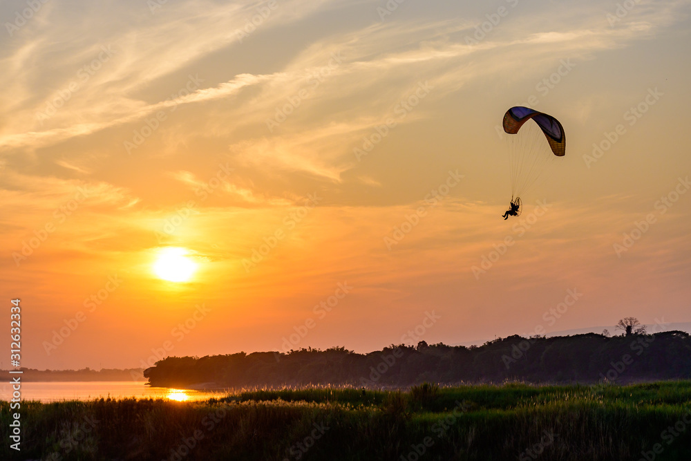 Preparation for flights on paramotors. Flying on paramotor. Preparation for flights on paramotors. Flying on paramotor.