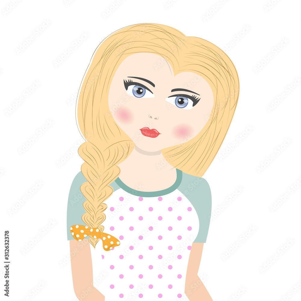 Beautiful cute girl isolated on a white background. Beautiful cute girl isolated on a white background.