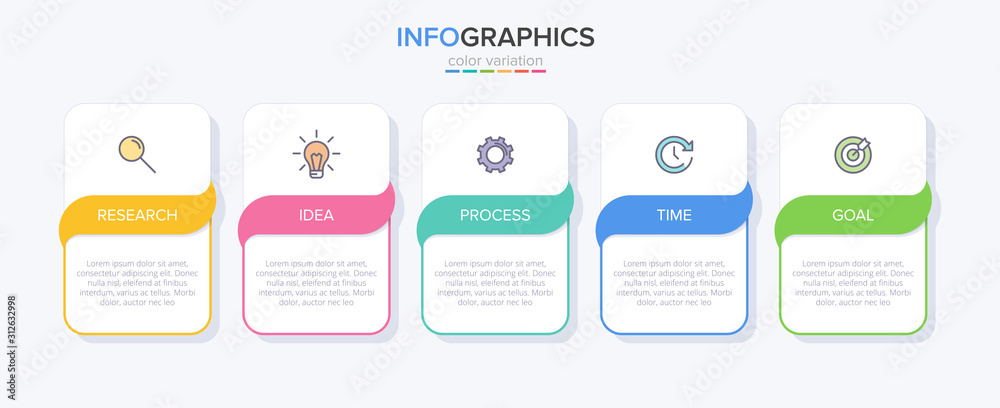 Infographic design with icons and 5 options or steps. Thin line vector. Infographics business concept. Can be used for info graphics, flow charts, presentations, web sites, banners, printed materials. Infographic design with icons and 5 options or steps. Thin line vector. Infographics business concept. Can be used for info graphics, flow charts, presentations, web sites, banners, printed materials.