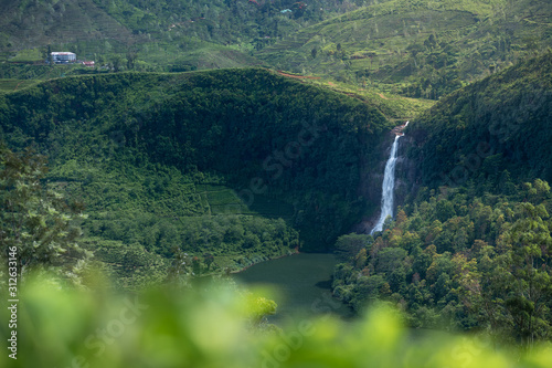 Beautiful waterfall in Sri Lanka