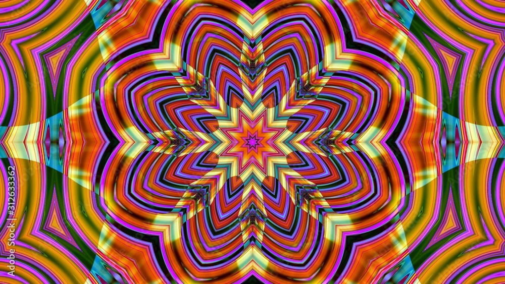 Kaleidoscope Mandala Art Design Abstract Background