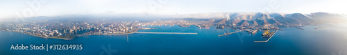 Panorama of Novorossiysk bay in winter