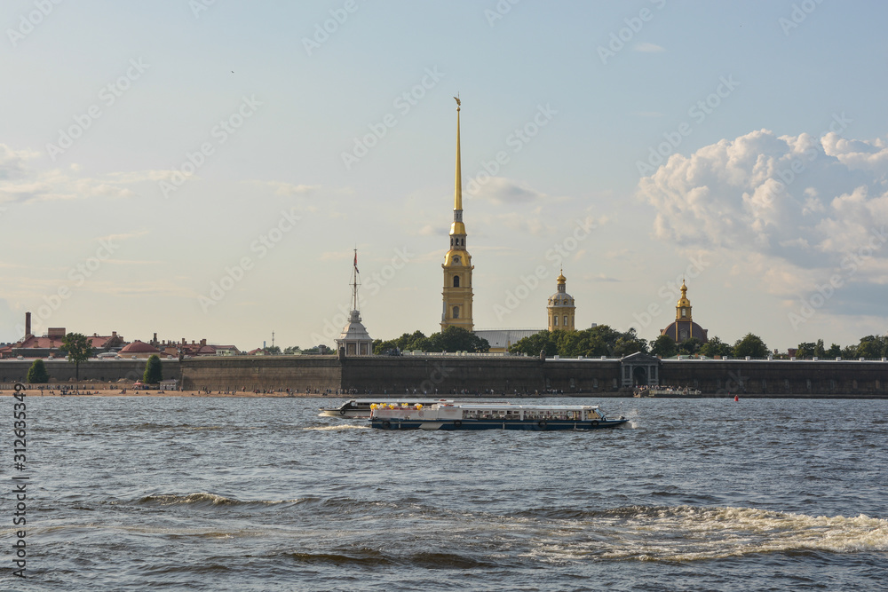 St. Petersburg, Neva, Peter and Paul fortress, Russia.