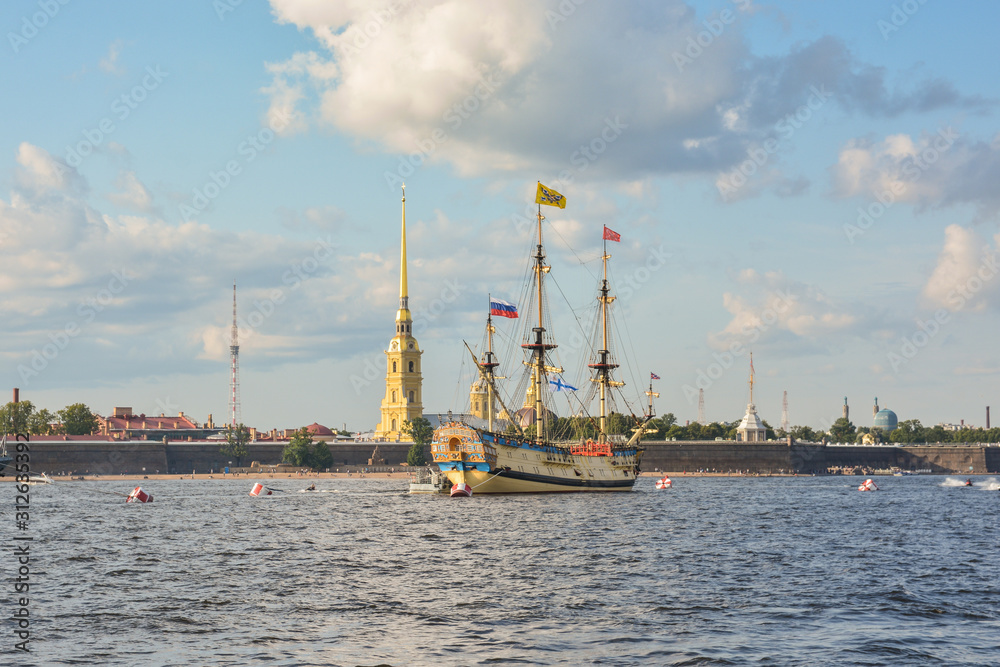 St. Petersburg, Neva, Peter and Paul fortress, Russia.