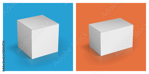 realistic box mockup cube