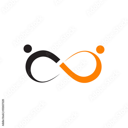 Infinity shape line icon logo design vector illustration template
