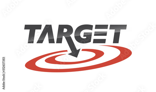 Target logo design. A symbol of meeting the target. The logo represents Red aim, arrow,  perfect hit, winner, target goal. Corporate identity set.