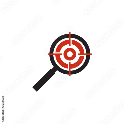 Search magnifying glass icon logo design vector template