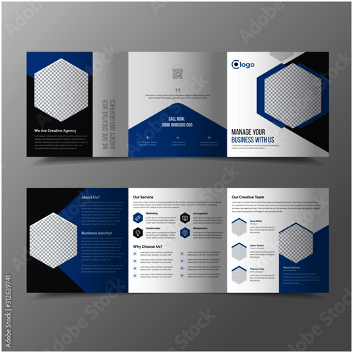 Square trafold brochure design template 