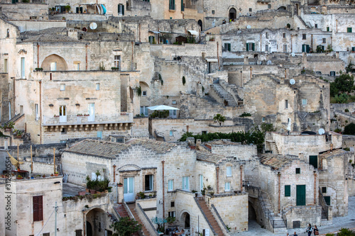 View of the Sassi di Matera a historic district in the city of Matera, well-known for their ancient cave dwellings. Basilicata. Italy #312640554