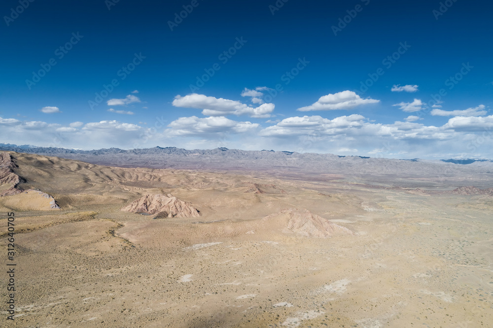 aerial view of dry land in Qinghai, China
