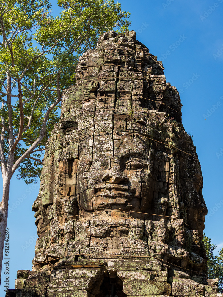 The ancient temple of Ta Prohm , Angkor , Cambodia