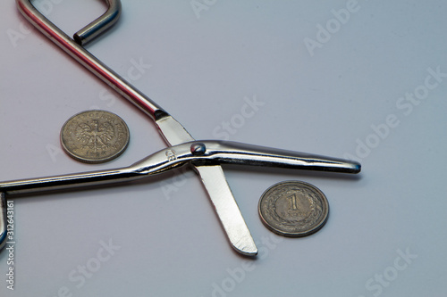 nutcracker and walnut on white background