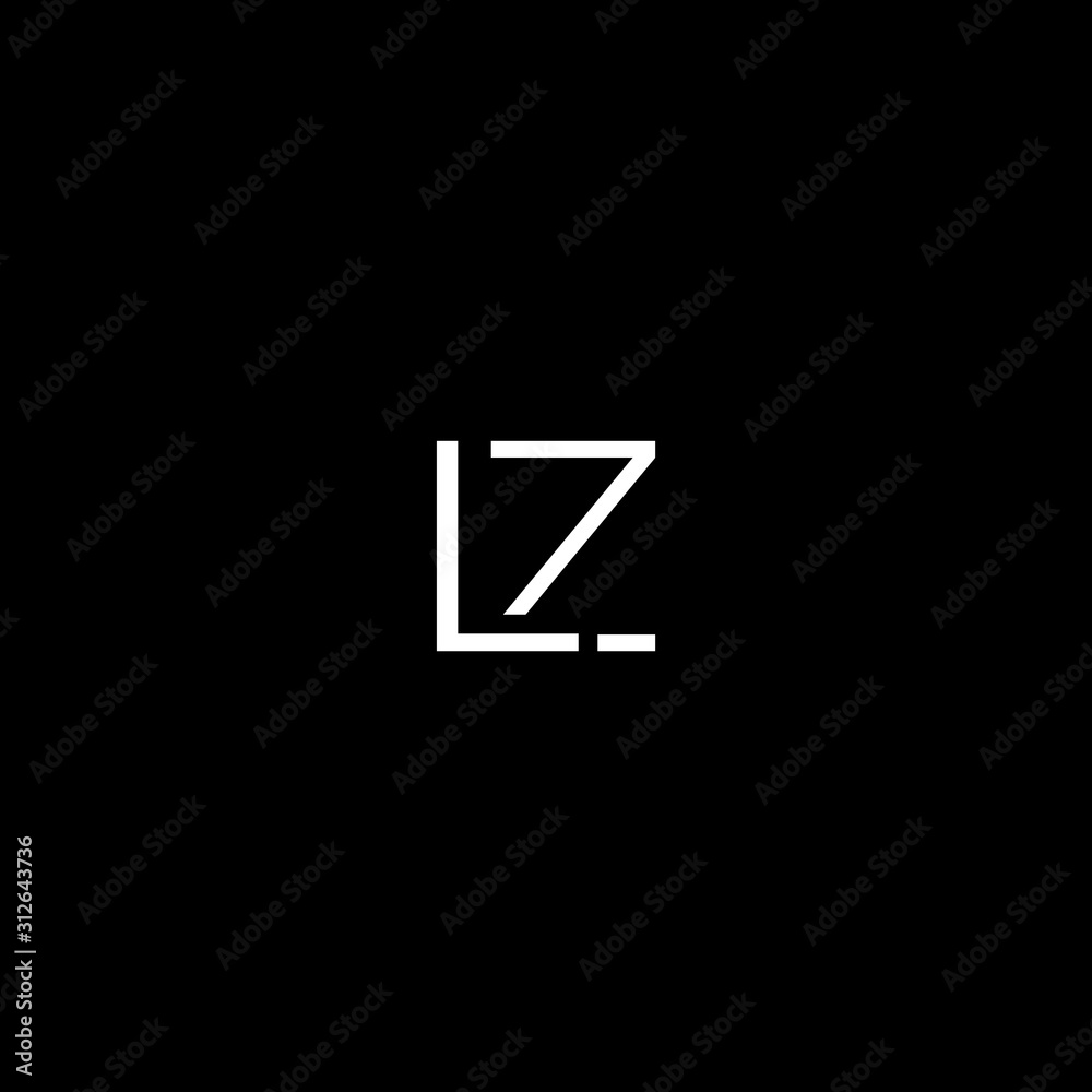 Creative unique minimal LZ initial based letter icon logo - obrazy, fototapety, plakaty 