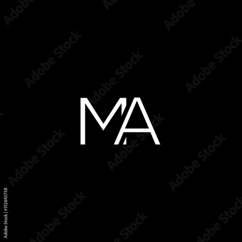 Creative unique minimal MA initial based letter icon logo