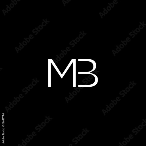 Creative unique minimal MB initial based letter icon logo