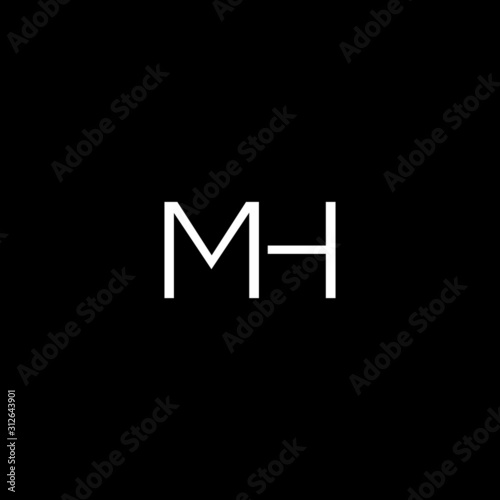 Creative unique minimal MH initial based letter icon logo