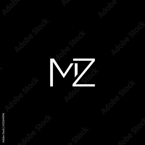 Creative unique minimal MZ initial based letter icon logo