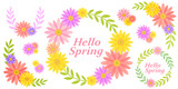 花のフレームデザイン　春のデザイン素材　フラワーブーケ