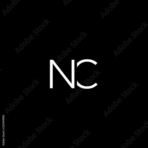 Creative unique minimal NC initial based letter icon logo
