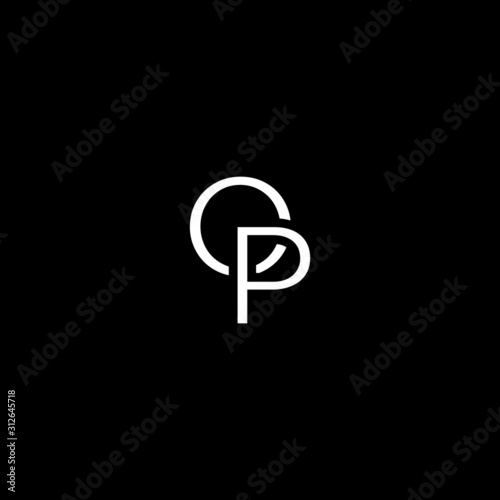 Creative unique minimal OP initial based letter icon logo