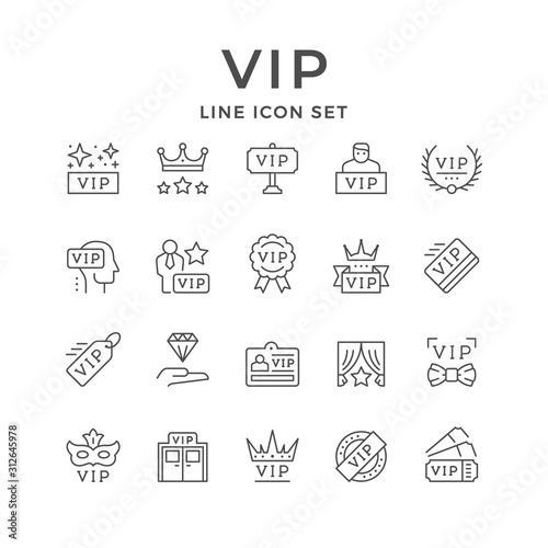 Set line icons of VIP