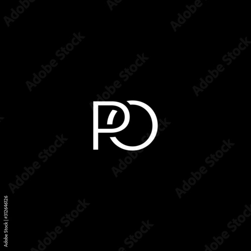 Creative unique minimal PO initial based letter icon logo