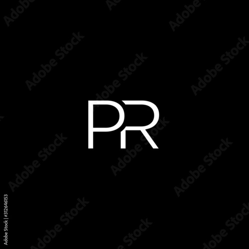 Creative unique minimal PR initial based letter icon logo