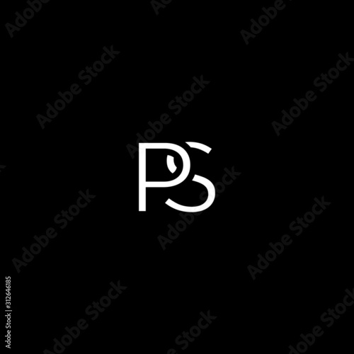 Modern unique minimal creative PS initial based letter icon logo
