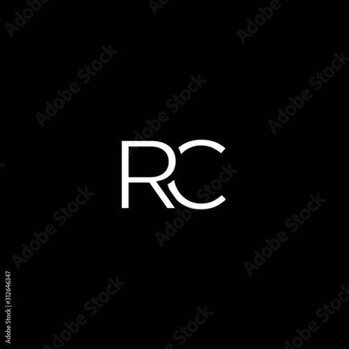 Modern unique minimal creative RC initial based letter icon logo
