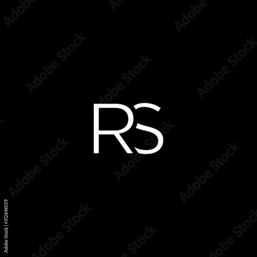 Modern unique minimal creative RS initial based letter icon logo