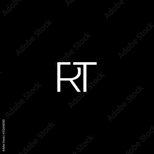 Modern unique minimal creative RT initial based letter icon logo