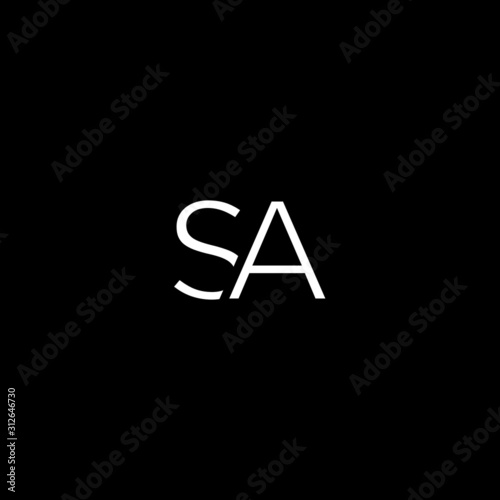 Modern unique minimal creative SA initial based letter icon logo