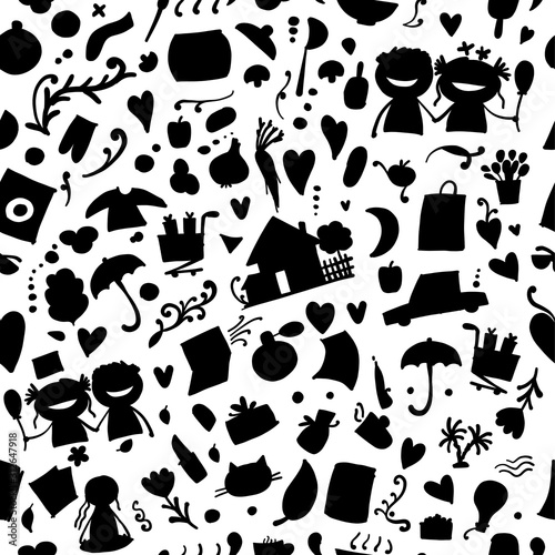 Lifestyle background  current affair. Seamless pattern for your design