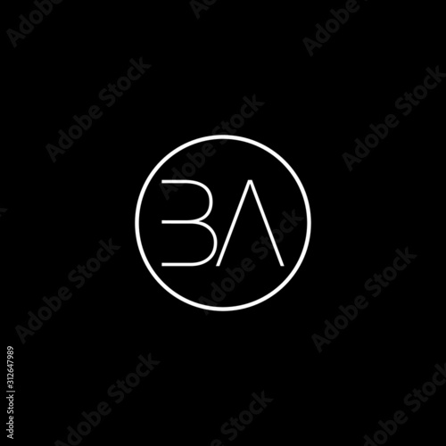 Unique minimal creative BA initial based letter icon logo photo