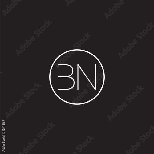 Unique minimal creative BN initial based letter icon logo