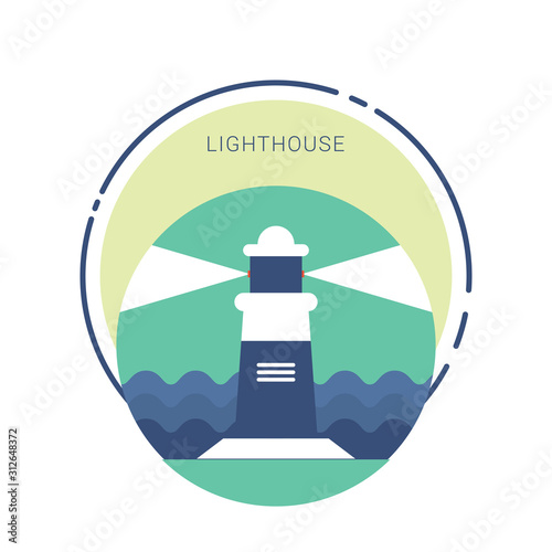 Seascape with a lighthouse