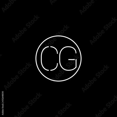 Unique minimal creative CG initial based letter icon logo