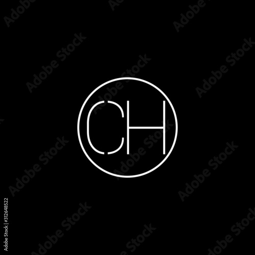 Unique minimal creative CH initial based letter icon logo