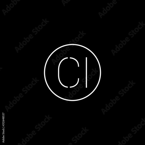 Unique minimal creative CI initial based letter icon logo