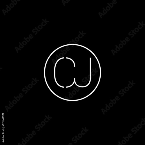 Unique minimal creative CJ initial based letter icon logo