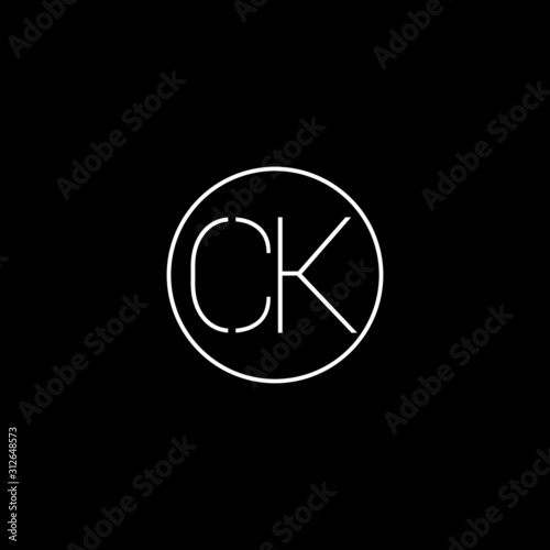 Unique minimal creative CK initial based letter icon logo