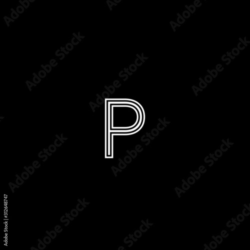 Creative minimal trendy P initial based letter icon logo