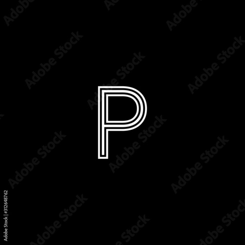 Creative minimal trendy P initial based letter icon logo