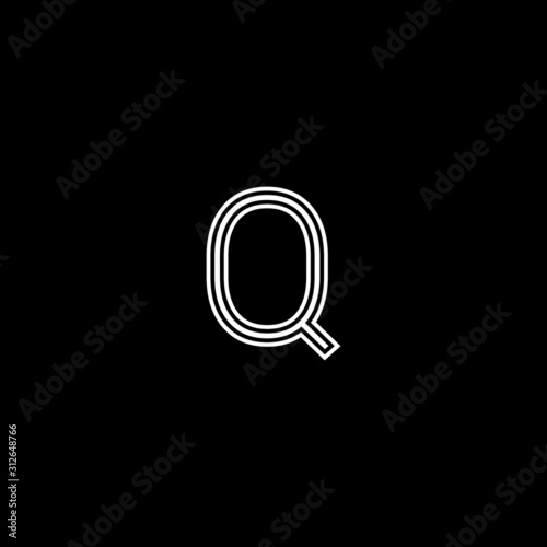 Creative minimal trendy Q initial based letter icon logo