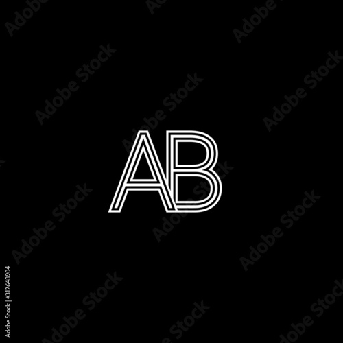 Creative minimal trendy AB initial based letter icon logo