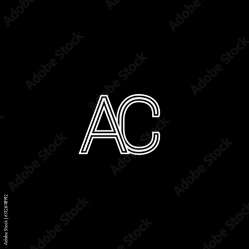 Creative minimal trendy AC initial based letter icon logo