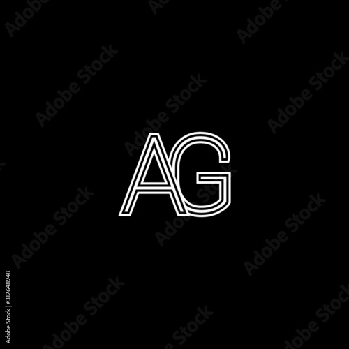 Creative minimal trendy AG initial based letter icon logo